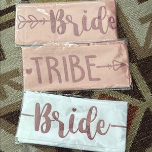 Pink and White Bride and Tribe Sashes